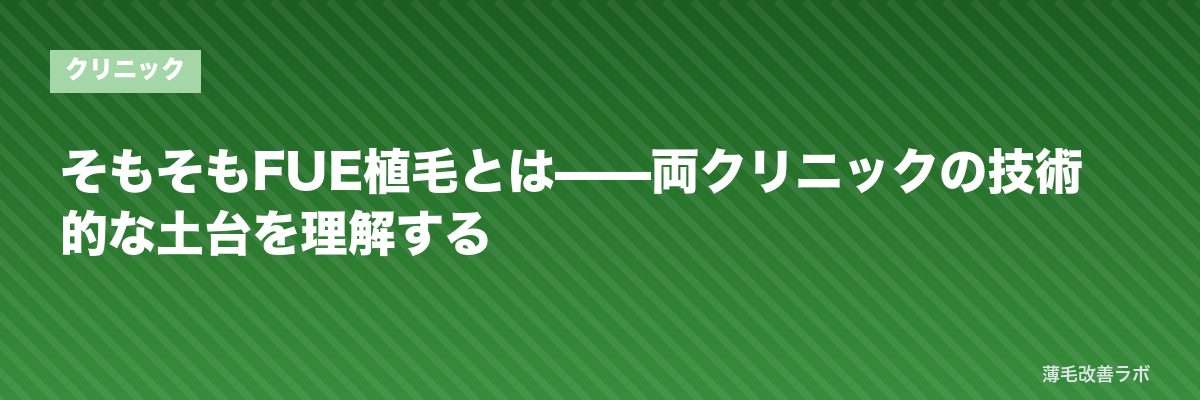そもそもFUE植毛とは——両クリニックの技術的な土台を理解する | 薄毛改善ラボ