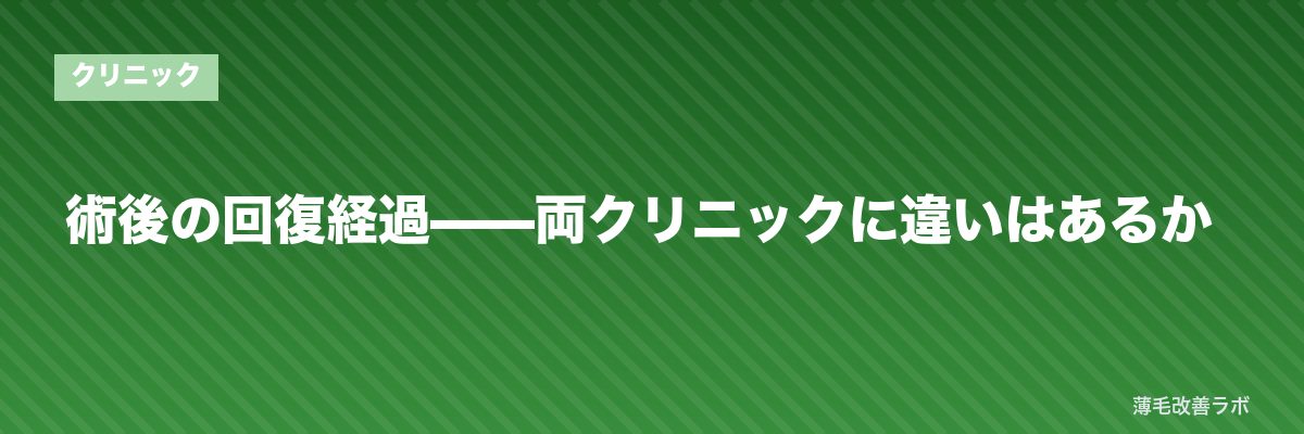 術後の回復経過——両クリニックに違いはあるか | 薄毛改善ラボ