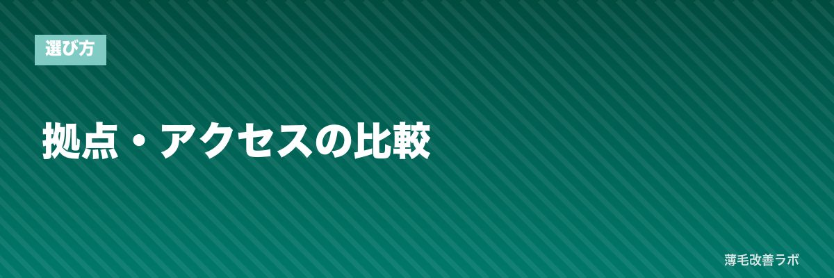 拠点・アクセスの比較 | 薄毛改善ラボ