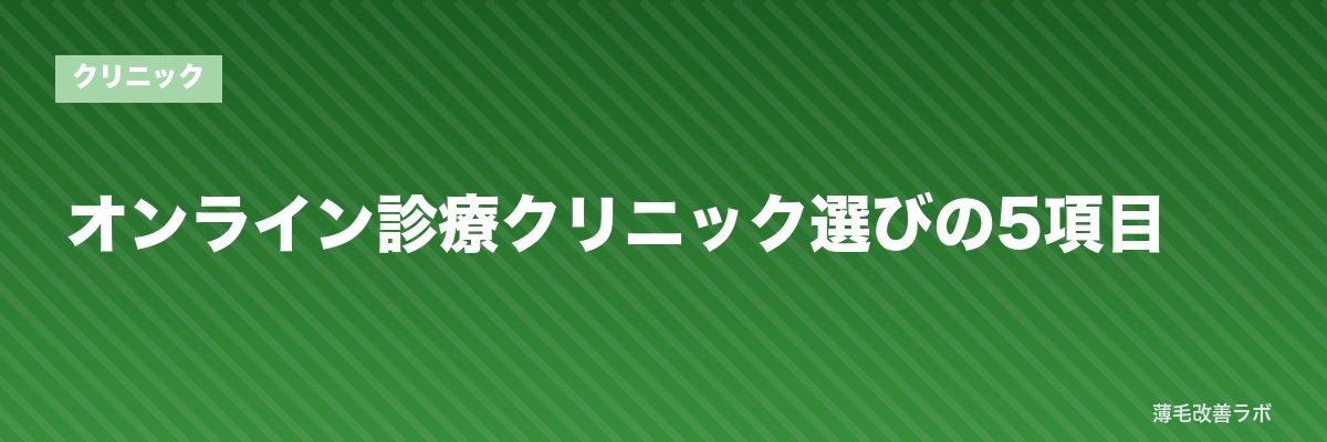 オンライン診療クリニック選びの5項目 | 薄毛改善ラボ