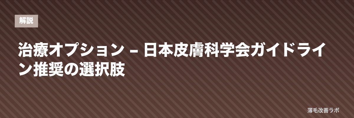 治療オプション – 日本皮膚科学会ガイドライン推奨の選択肢 | 薄毛改善ラボ