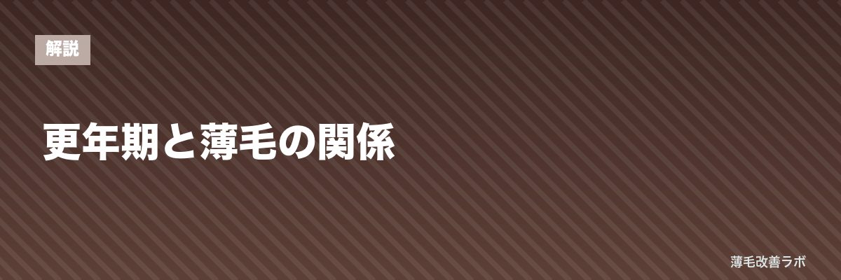 更年期と薄毛の関係 | 薄毛改善ラボ