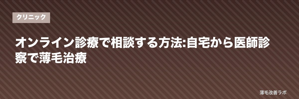 オンライン診療で相談する方法:自宅から医師診察で薄毛治療 | 薄毛改善ラボ