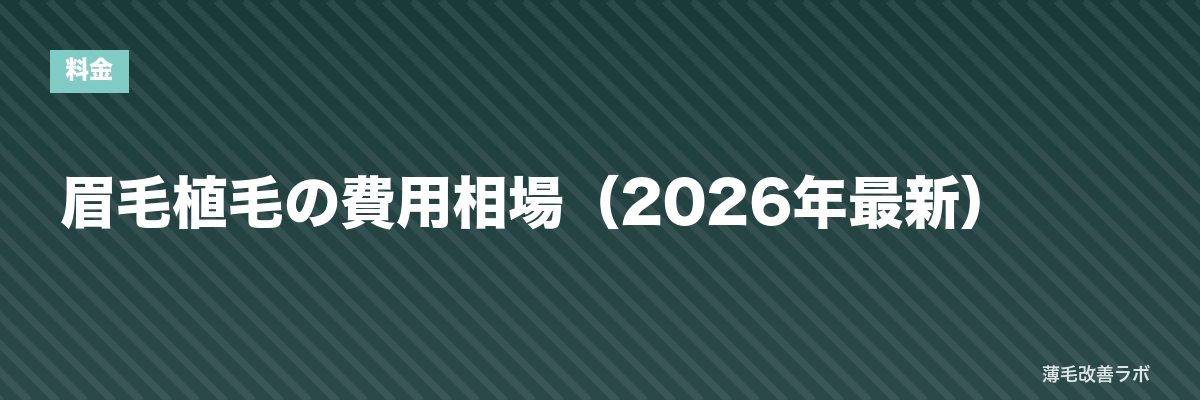眉毛植毛の費用相場（2026年最新） | 薄毛改善ラボ