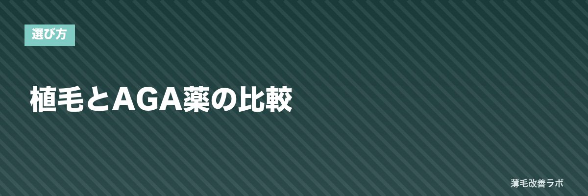 植毛とAGA薬の比較 | 薄毛改善ラボ