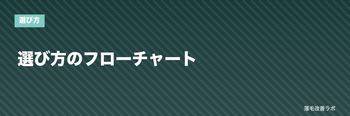 選び方のフローチャート | 薄毛改善ラボ