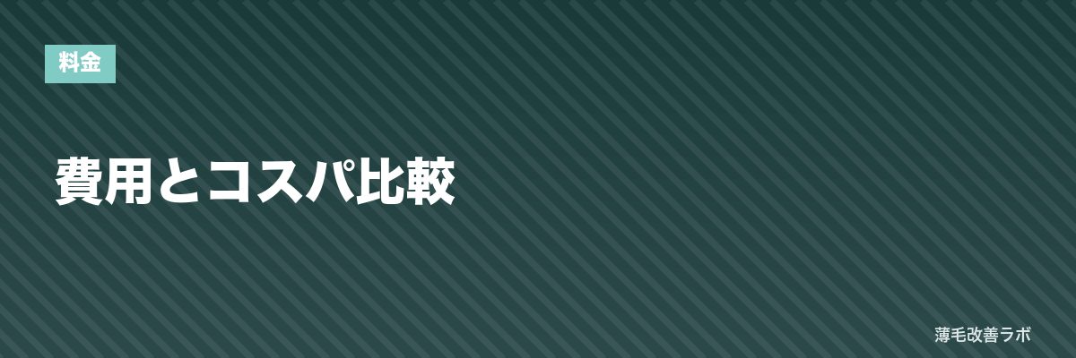 費用とコスパ比較 | 薄毛改善ラボ
