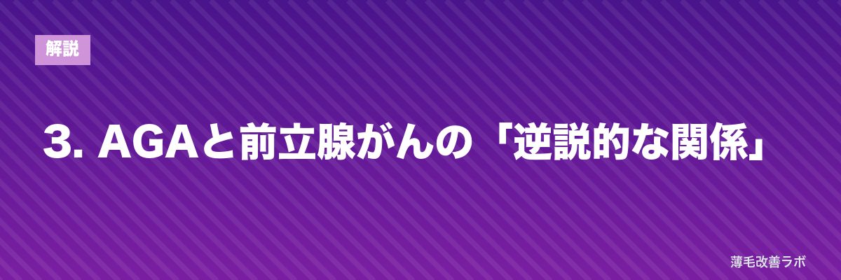 3. AGAと前立腺がんの「逆説的な関係」 | 薄毛改善ラボ