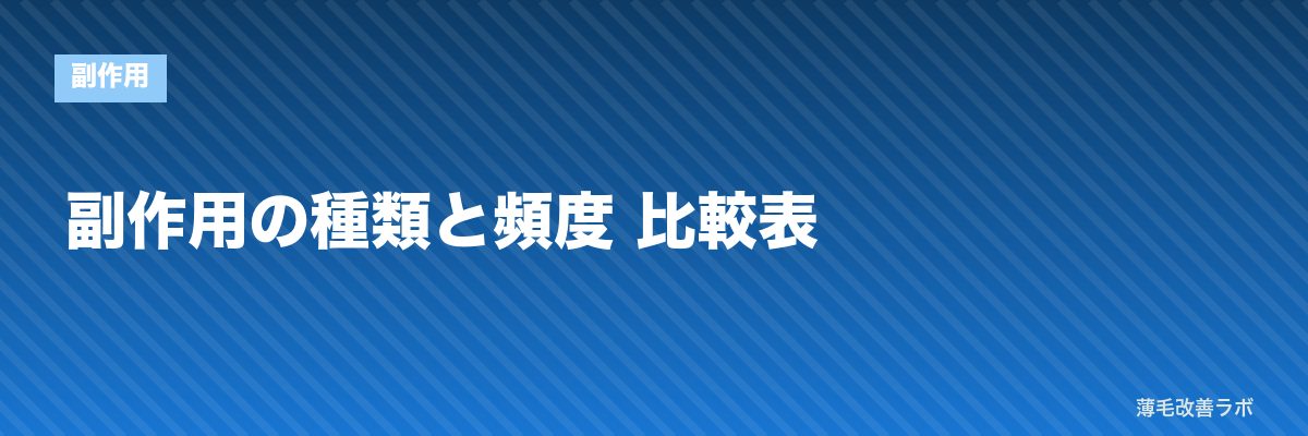 副作用の種類と頻度 比較表 | 薄毛改善ラボ