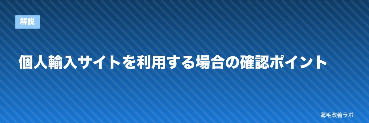個人輸入サイトを利用する場合の確認ポイント | 薄毛改善ラボ