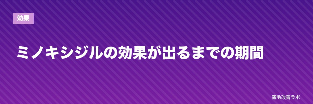 ミノキシジルの効果が出るまでの期間 | 薄毛改善ラボ