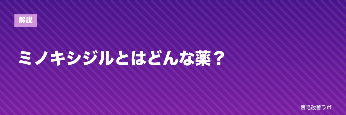 ミノキシジルとはどんな薬？ | 薄毛改善ラボ
