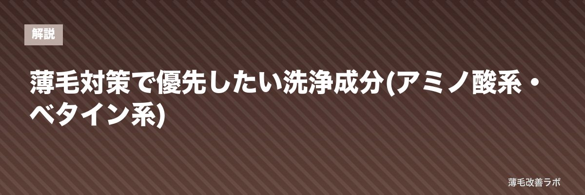 薄毛対策で優先したい洗浄成分(アミノ酸系・ベタイン系) | 薄毛改善ラボ