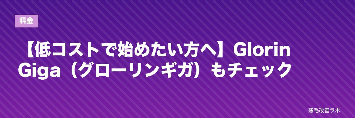【低コストで始めたい方へ】Glorin Giga（グローリンギガ）もチェック | 薄毛改善ラボ