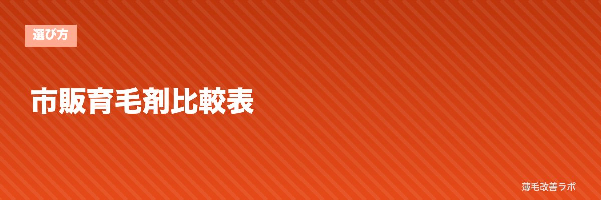 市販育毛剤比較表 | 薄毛改善ラボ