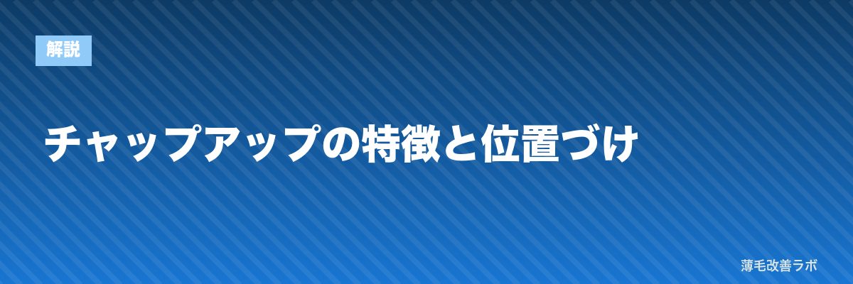 チャップアップの特徴と位置づけ | 薄毛改善ラボ