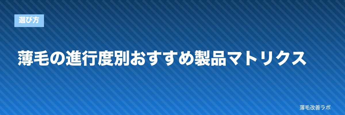 薄毛の進行度別おすすめ製品マトリクス | 薄毛改善ラボ