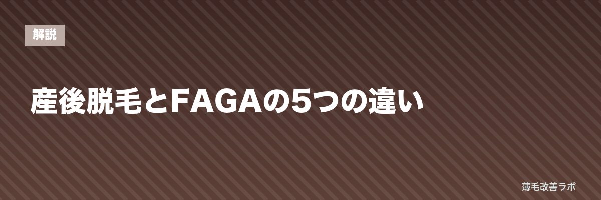 産後脱毛とFAGAの5つの違い | 薄毛改善ラボ