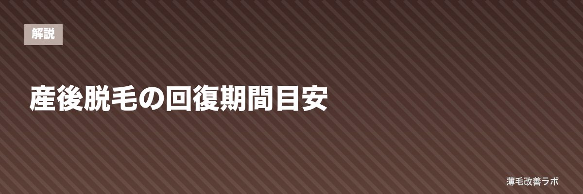産後脱毛の回復期間目安 | 薄毛改善ラボ