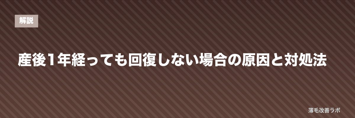 産後1年経っても回復しない場合の原因と対処法 | 薄毛改善ラボ