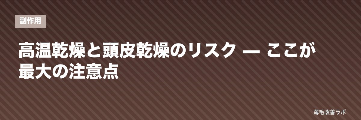 高温乾燥と頭皮乾燥のリスク — ここが最大の注意点 | 薄毛改善ラボ