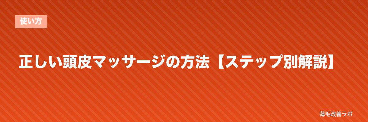 正しい頭皮マッサージの方法【ステップ別解説】 | 薄毛改善ラボ