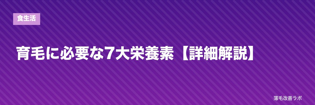 育毛に必要な7大栄養素【詳細解説】 | 薄毛改善ラボ