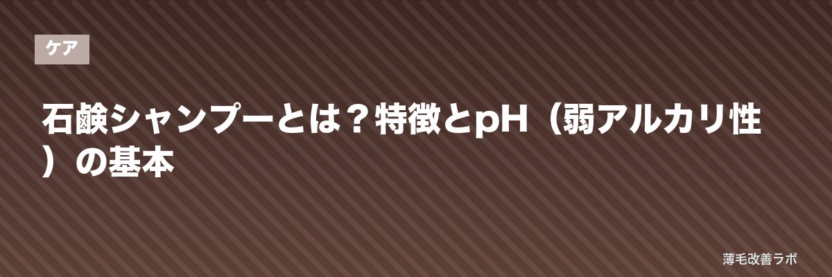 石鹸シャンプーとは？特徴とpH（弱アルカリ性）の基本 | 薄毛改善ラボ