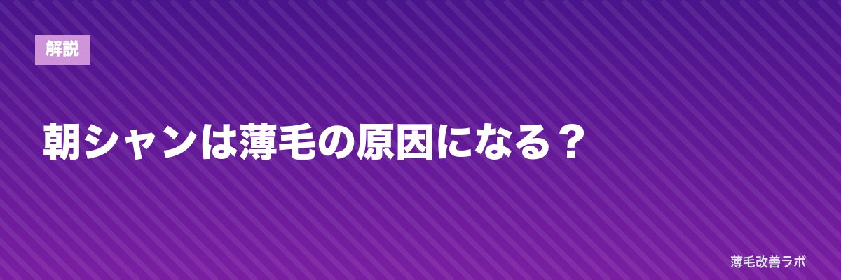 朝シャンは薄毛の原因になる? | 薄毛改善ラボ