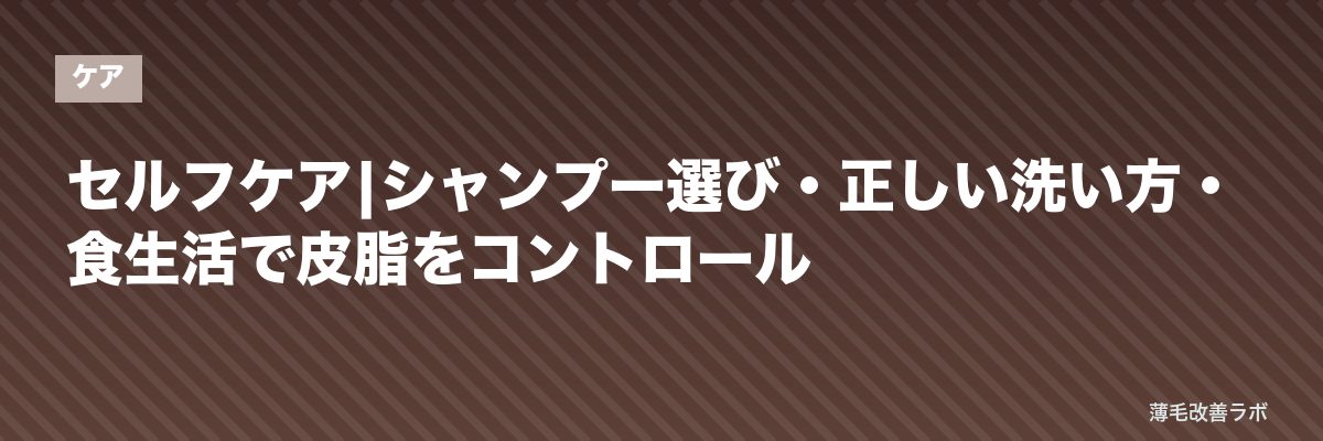 セルフケア|シャンプー選び・正しい洗い方・食生活で皮脂をコントロール | 薄毛改善ラボ