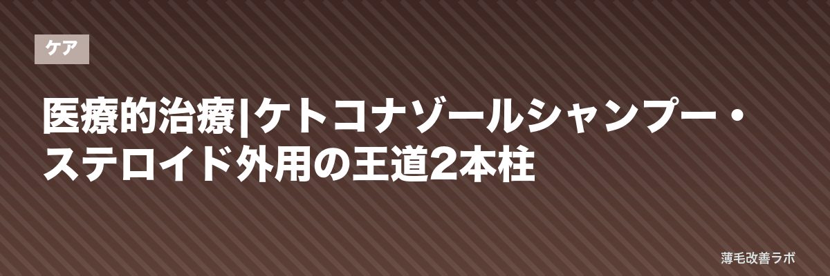 医療的治療|ケトコナゾールシャンプー・ステロイド外用の王道2本柱 | 薄毛改善ラボ