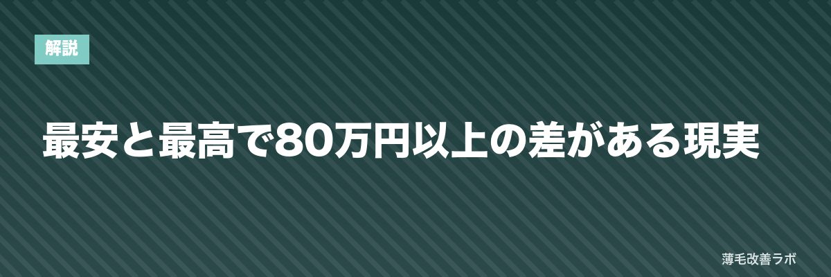 最安と最高で80万円以上の差がある現実 | 薄毛改善ラボ