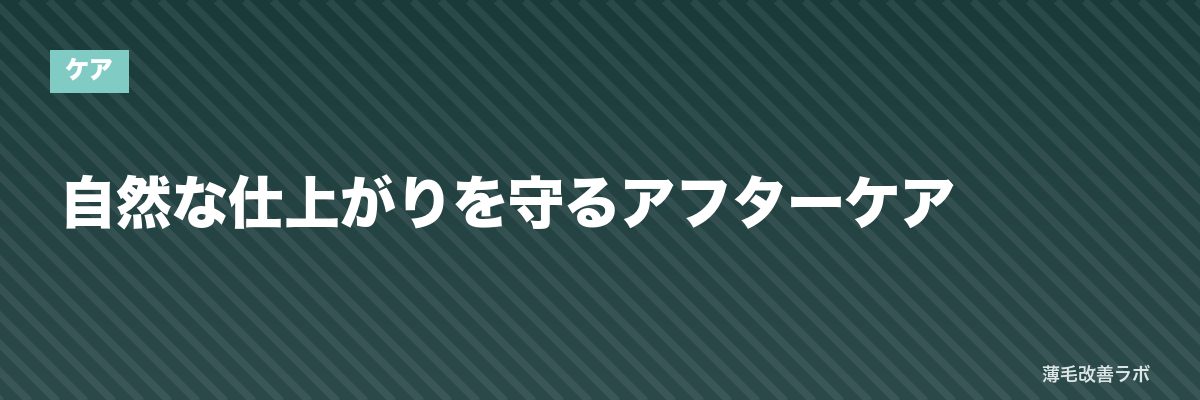 自然な仕上がりを守るアフターケア | 薄毛改善ラボ