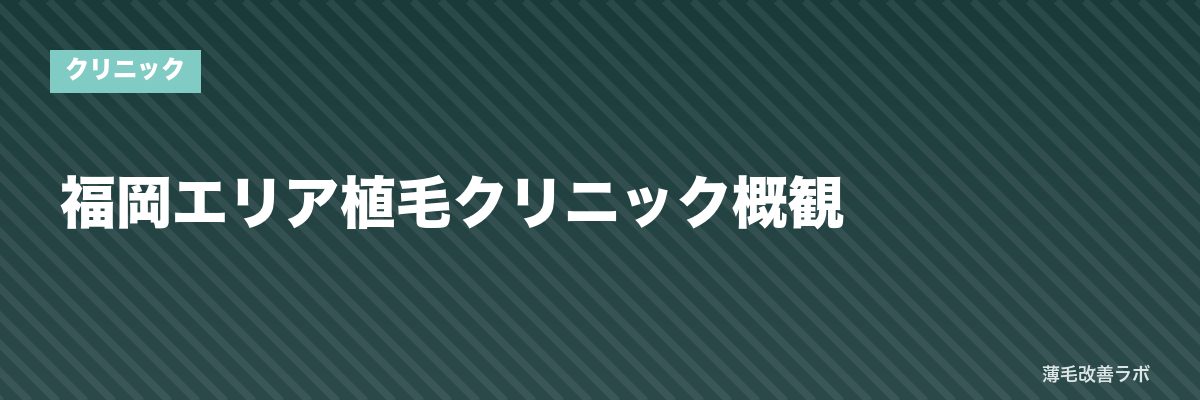 福岡エリア植毛クリニック概観 | 薄毛改善ラボ