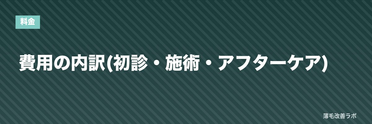 費用の内訳(初診・施術・アフターケア) | 薄毛改善ラボ