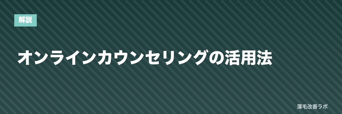 オンラインカウンセリングの活用法 | 薄毛改善ラボ