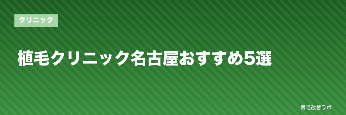 植毛クリニック名古屋おすすめ5選 | 薄毛改善ラボ