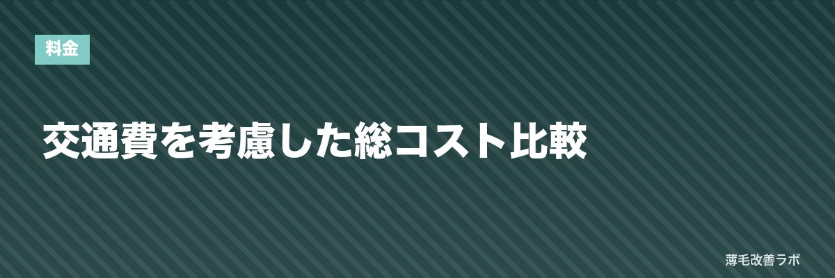 交通費を考慮した総コスト比較 | 薄毛改善ラボ