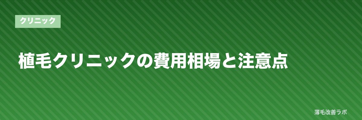 植毛クリニックの費用相場と注意点 | 薄毛改善ラボ