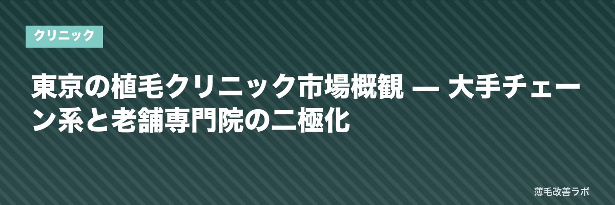 東京の植毛クリニック市場概観 — 大手チェーン系と老舗専門院の二極化 | 薄毛改善ラボ