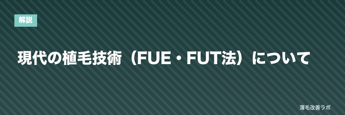現代の植毛技術（FUE・FUT法）について | 薄毛改善ラボ