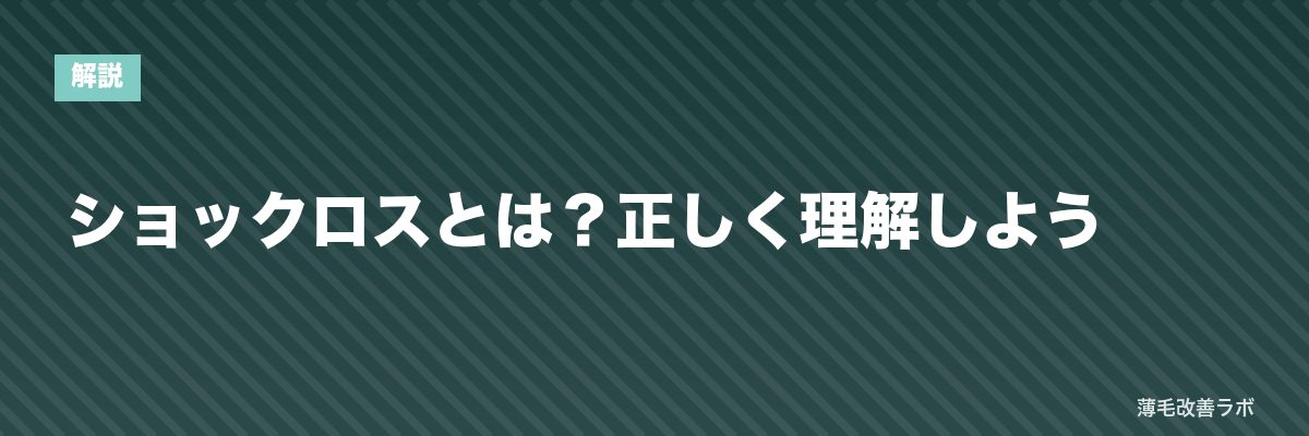 ショックロスとは？正しく理解しよう | 薄毛改善ラボ