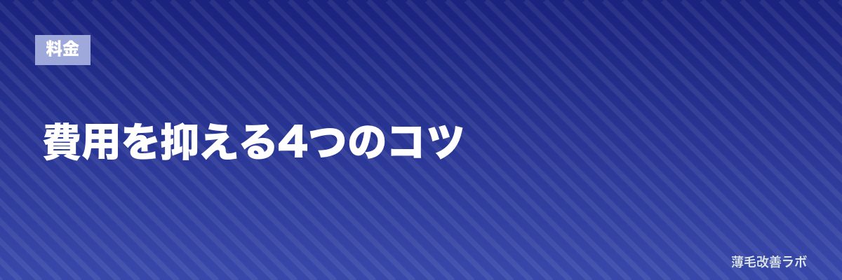 費用を抑える4つのコツ | 薄毛改善ラボ