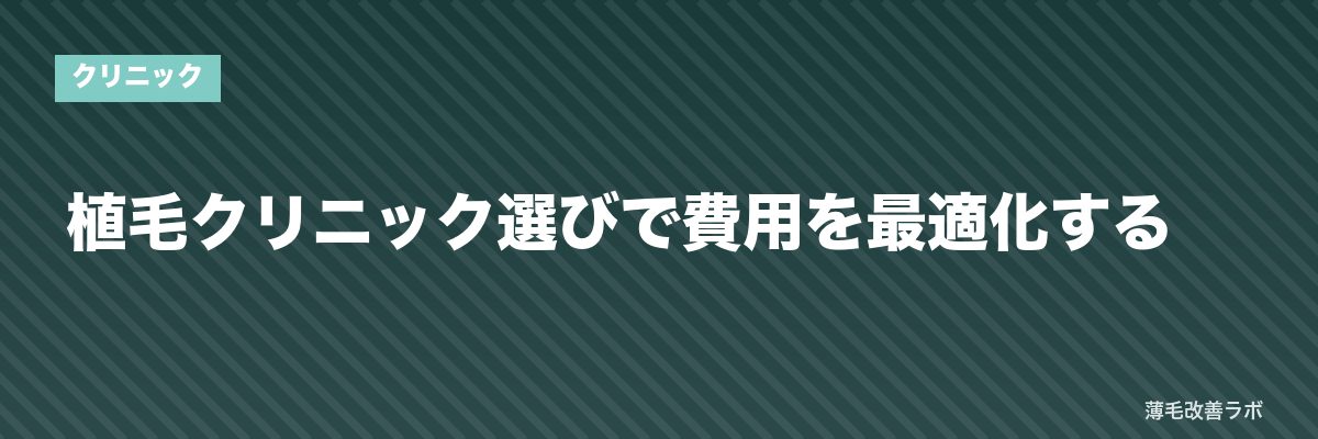 植毛クリニック選びで費用を最適化する | 薄毛改善ラボ