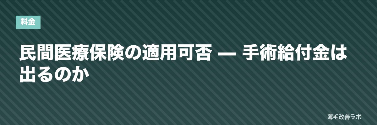 民間医療保険の適用可否 — 手術給付金は出るのか | 薄毛改善ラボ