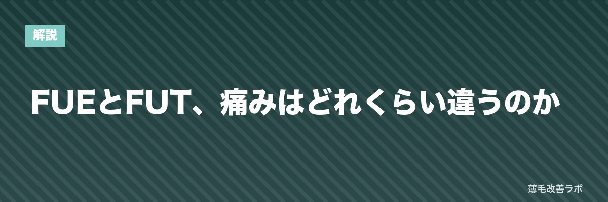 FUEとFUT、痛みはどれくらい違うのか | 薄毛改善ラボ