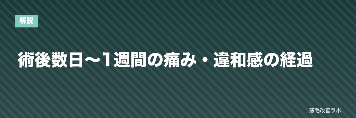 術後数日〜1週間の痛み・違和感の経過 | 薄毛改善ラボ