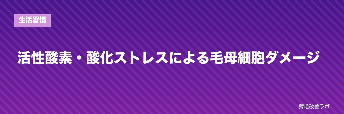 活性酸素・酸化ストレスによる毛母細胞ダメージ | 薄毛改善ラボ