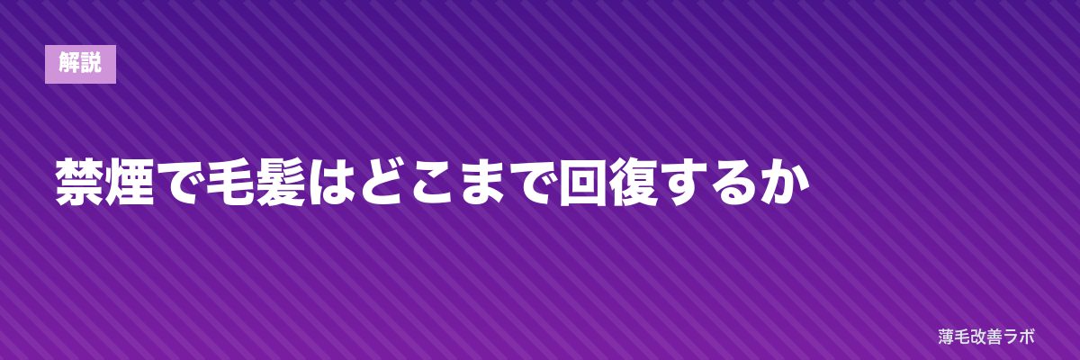 禁煙で毛髪はどこまで回復するか | 薄毛改善ラボ