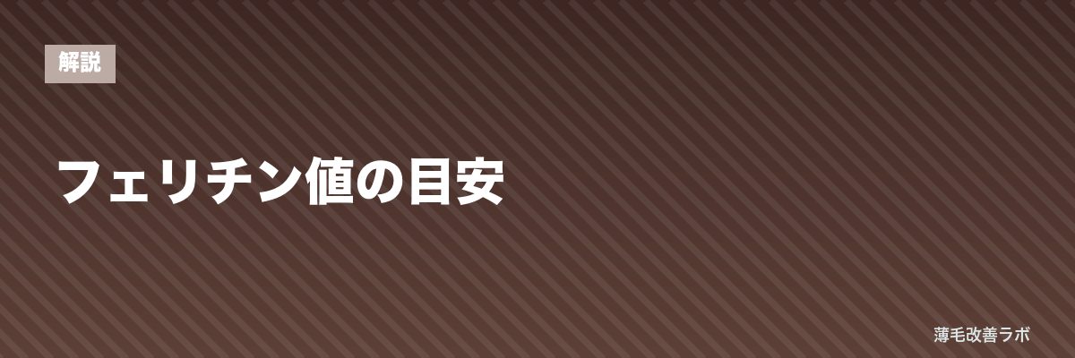 フェリチン値の目安 | 薄毛改善ラボ